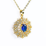 Stunning Central Colorful Gem Necklace - Fluffy