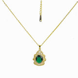 Bright Zircon And Colorful Gem Necklace - Fluffy