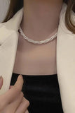 Wrapped Double-Strand Pearl Necklace - Fluffy