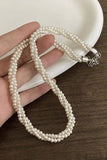 Wrapped Double-Strand Pearl Necklace - Fluffy