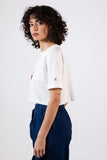 White Verified Hobb Oversized Crop Top - Boshies