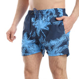 Palm Pattern Elastic Waist Swim Shorts (271) - Pavone