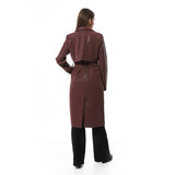 Slash Pockets Notch Lapel Leather Coat - Mr Joe