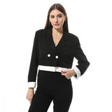 Notch Lapel Cropped Blazer - Mr Joe