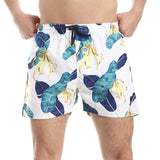 Slash Pockets Leaf Pattern Swim Shorts (276) - Pavone