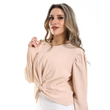 Twisted Stomach Plain Blouse (2984) - Mr Joe