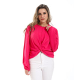 Twisted Stomach Plain Blouse (2984) - Mr Joe