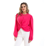 Twisted Stomach Plain Blouse (2984) - Mr Joe