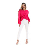 Twisted Stomach Plain Blouse (2984) - Mr Joe