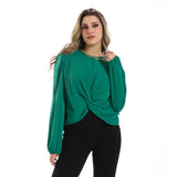 Twisted Stomach Plain Blouse (2984) - Mr Joe