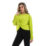 Twisted Stomach Plain Blouse (2984) - Mr Joe