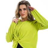 Twisted Stomach Plain Blouse (2984) - Mr Joe