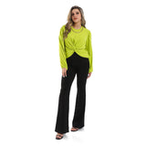 Twisted Stomach Plain Blouse (2984) - Mr Joe