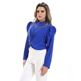 Puffy Sleeves Plain Blouse (2993) - Mr Joe