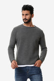 Knitted Acrylic Round Neck Pullover (703) - White Rabbit