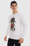 Round Neck Printed Sweatshirt (117) - White Rabbit