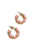 Pink & Gold Twisted Earrings - Trio Earrings