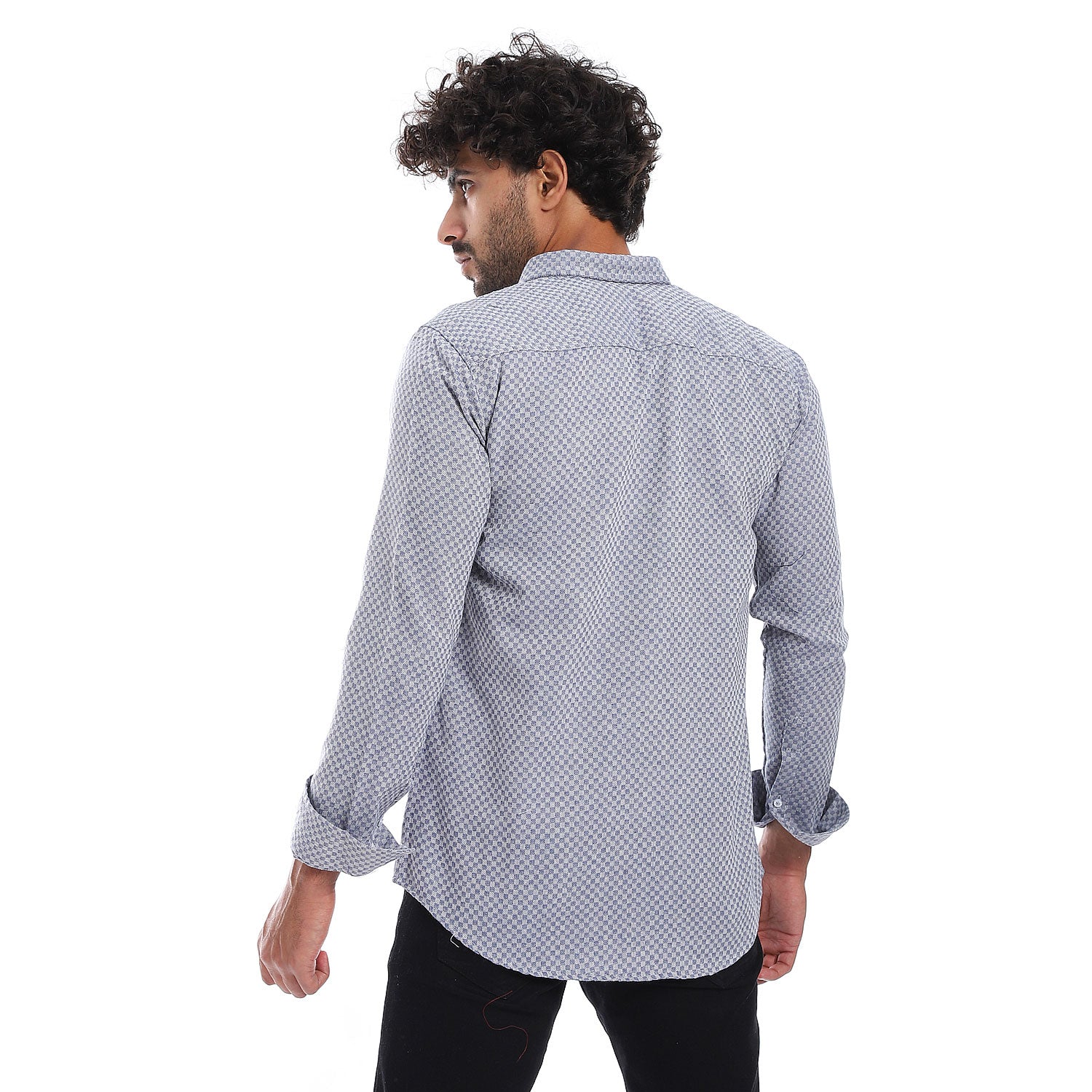 Classic Collar Self Pattern Shirt - Pavone