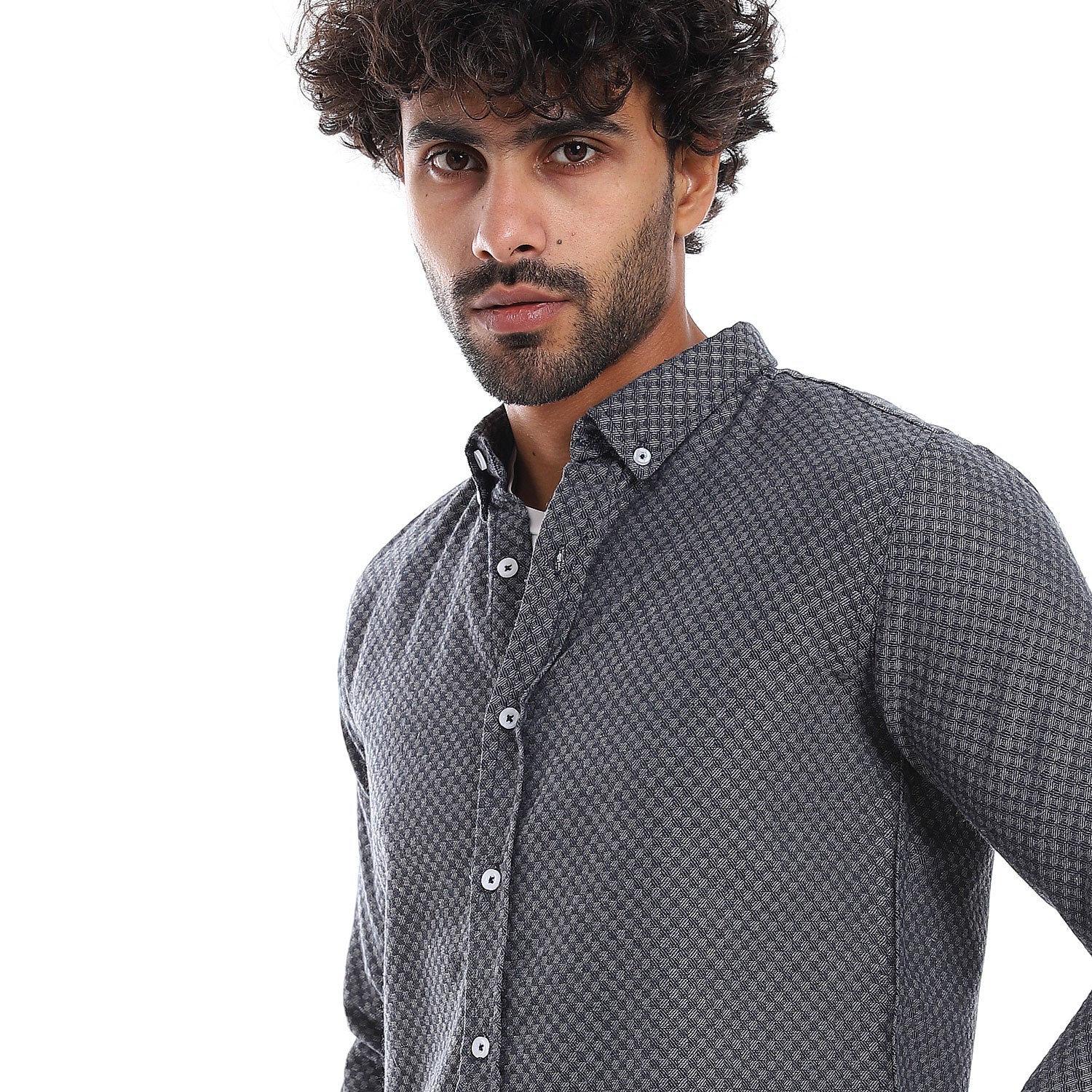 Casual Patterned Full Buttoned Shirt - Pavone