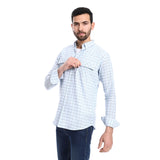 Windowpane Long Sleeves Shirt (328) - Pavone