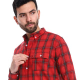 Plaid Pattern Two Front Pockets Shirt (330) - Pavone