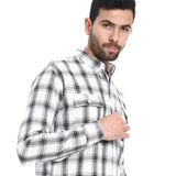 Plaid Pattern Two Front Pockets Shirt (330) - Pavone