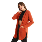 Velour Knitted Long Cardigan - Kady