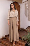 Linen Blend Jumpsuit (3832) - Just4Women