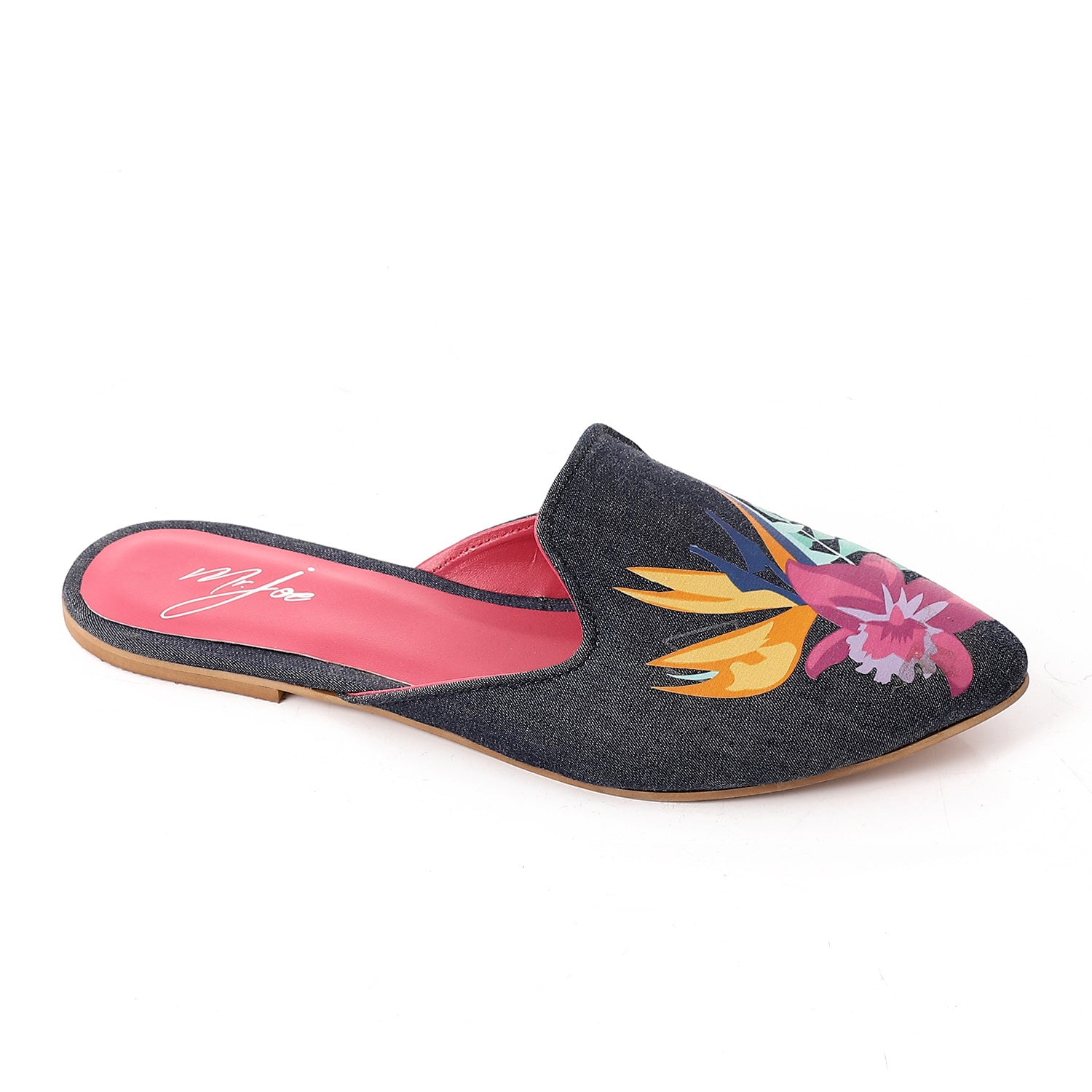 Floral Slip On Pointed Toecap Mules (3943)