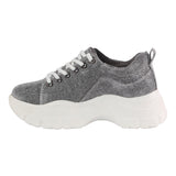 Plain Leather Platform Sneakers - Mr Joe