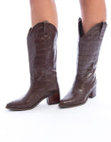 Half Western Crocodile Pattern Boots  - Mr Joe