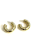 Textured  Gold Hoops - Trio Earrings