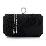 Lock Closure Glittery Pleated Clutch (4057) - Mr Joe