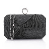 Lock Closure Glittery Pleated Clutch (4057) - Mr Joe