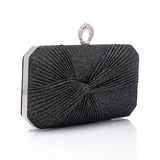 Lock Closure Glittery Pleated Clutch (4057) - Mr Joe