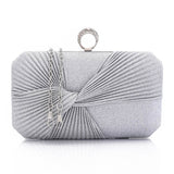 Lock Closure Glittery Pleated Clutch (4057) - Mr Joe