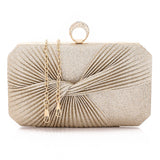 Lock Closure Glittery Pleated Clutch (4057) - Mr Joe