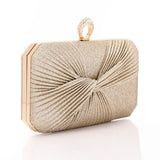 Lock Closure Glittery Pleated Clutch (4057) - Mr Joe