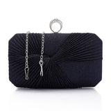 Lock Closure Glittery Pleated Clutch (4057) - Mr Joe