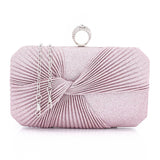 Lock Closure Glittery Pleated Clutch (4057) - Mr Joe