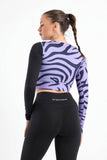 Purple Zebra Printed Long Sleeve Top - Fit Freak