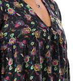 Floral V-Neck Full Sleeves Tunic Top - Kady