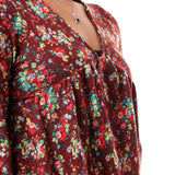 Floral V-Neck Full Sleeves Tunic Top - Kady