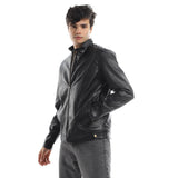 Leather Jacket With Zipped Side Pockets  - Pavone