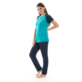 Polka Dot Print Stylish Pajamas Set  - Kady