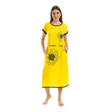 Sun Flower Self Pattern Sleepshirt - Kady