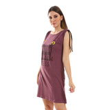 Printed Sleeveless Round Sleepshirt (4815) - Kady