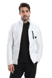 Side Pockets Zip Waterproof Jacket (1405) - White Rabbit