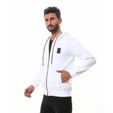 Middle Zipper Solid Casual Hoodie (216) - White Rabbit