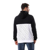 Bi-tone Printed Letters Hoodie (135) - White Rabbit